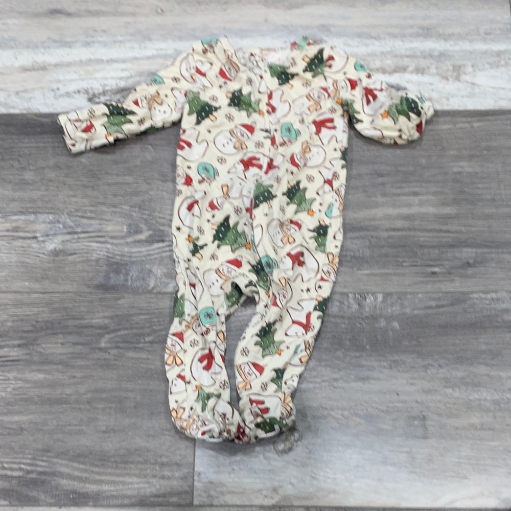 Caden Lane Festive Holiday Print Kids One Piece